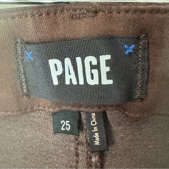 NWT PAIGE Mayslie Coated Waxed Joggers Pants Chocolate Brown Chicory Size 25 - Picture 2 of 16